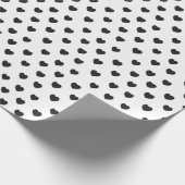 Papier Cadeau Jour des Valentines des Coeurs Noirs et Blancs (Coin)