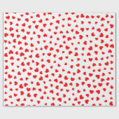 Papier Cadeau Jour des Valentines des Coeurs rouges mignons (Plat)