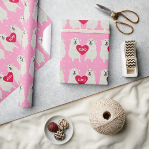 Papier Cadeau Jour des Valentines des Grands Pyrénées