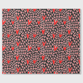 Papier Cadeau Jour des valentines Motifs des Coeurs rouges (Plat)