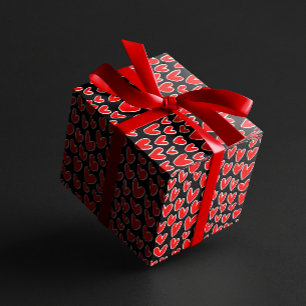 Papier Cadeau Jour des valentines Motifs des Coeurs rouges