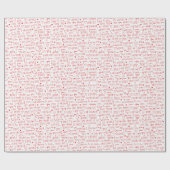 Papier Cadeau Jour des Valentines Mots romantiques (Plat)