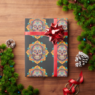 Papier Cadeau Jour du crâne de sucre mort
