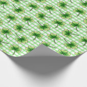 Papier Cadeau Jour du Shamrock vert En vichy plaid St. Patricks (Coin)