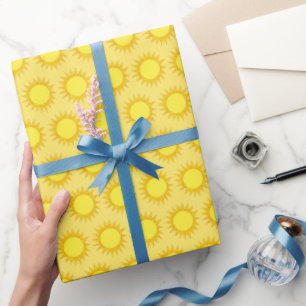 Papier Cadeau Jour ensoleillé Été Jaune Soleil Soleil Imprimer