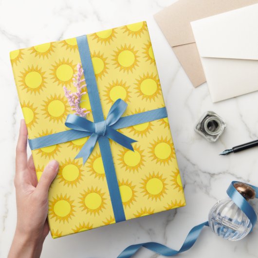 Papier Cadeau Jour ensoleillé Été Jaune Soleil Soleil Imprimer (Cadeaux)