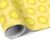 Papier Cadeau Jour ensoleillé Été Jaune Soleil Soleil Imprimer (Coin rond)