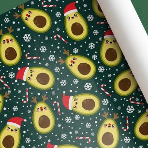 Papier Cadeau Jour férié de Noël Avocado