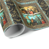 Papier Cadeau Jour férié de Noël de Baby Jesus (Coin rond)