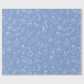 Papier Cadeau Jour férié de Noël Doodle Motif (Plat)