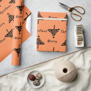 Papier Cadeau Jour férié Motif Orange Noir