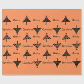 Papier Cadeau Jour férié Motif Orange Noir (Plat)