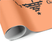 Papier Cadeau Jour férié Motif Orange Noir (Coin rond)