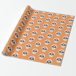 Papier Cadeau Jour mignon du crâne de sucre mort