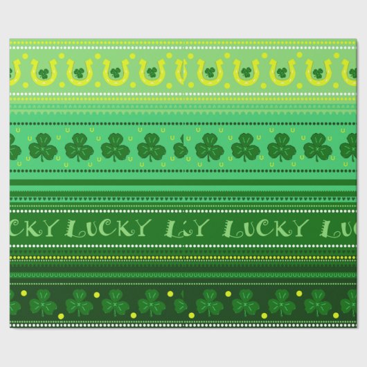 Papier Cadeau Jour vert de St Patricks du shamrock | (Couture)