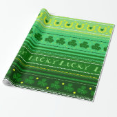 Papier Cadeau Jour vert de St Patricks du shamrock | (Déroulé)