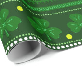 Papier Cadeau Jour vert de St Patricks du shamrock | (Coin rond)