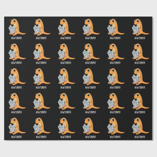 Papier Cadeau Journal Funny Newt Pun Dark BG (Plat)