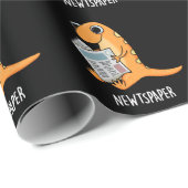 Papier Cadeau Journal Funny Newt Pun Dark BG (Coin rond)