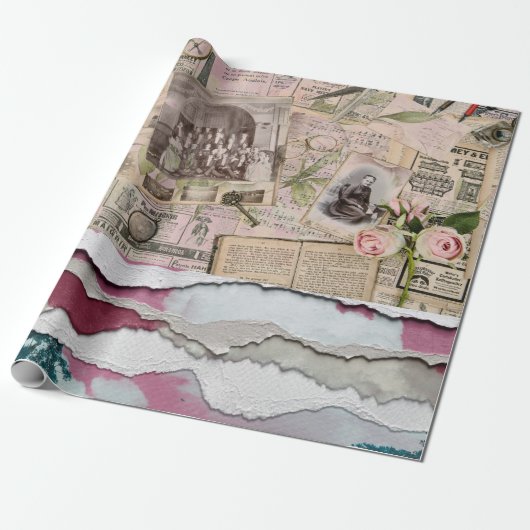Papier Cadeau journal papier déchiré (Déroulé)