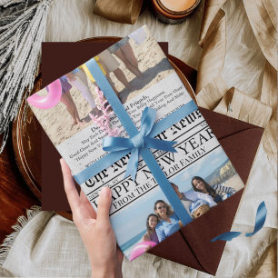 Papier Cadeau Journal Unique Fun Photo Bonne Année