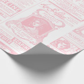 Papier Cadeau journal victorien antique français rose (Coin)