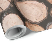 Papier Cadeau Journaux de bois de chauffage (Coin rond)