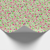 Papier Cadeau Journée de pickleball Cosmo Dinking sur fond vert (Coin)