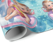 Papier Cadeau Journées de piscine (Coin rond)