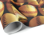 Papier Cadeau Jours de base-ball (Coin rond)
