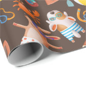 Papier Cadeau Jours de chiens d'été (Coin rond)