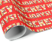 Papier Cadeau Jours fériés de hockey Noël envelopper avec Motif  (Coin rond)