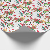 Papier Cadeau Jours fériés de Noël des mignons petits pingouins  (Coin)