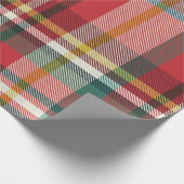 Papier Cadeau Jours fériés de Noël Plaid Rouge et Vert Rustique (Coin)
