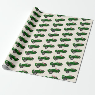 Papier Cadeau Jovely Santa Claus Jaguar SS 90 Driver