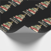 Papier Cadeau Joy Bookmas - Festive Book Stack for Book Lovers (Coin)