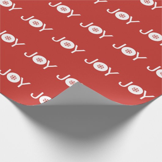 Papier Cadeau Joy Christmas Red Wrapper Papier (Coin)