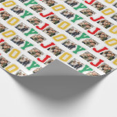 Papier Cadeau Joy preppy patches coloré trois photo Noël (Coin)