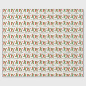 Papier Cadeau Joy Red Green Noël Papier d'enveloppement de Noël (Plat)