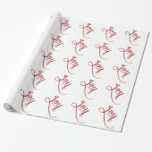 Papier Cadeau Joy Script Red (Déroulé)