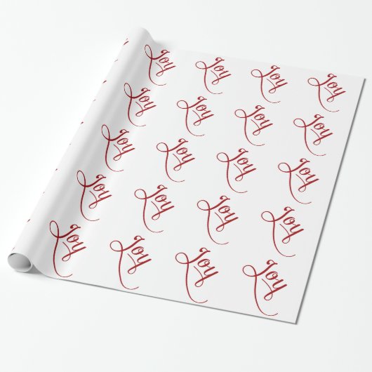 Papier Cadeau Joy Script Red (Déroulé)
