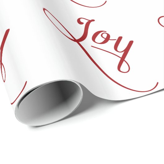 Papier Cadeau Joy Script Red (Coin rond)