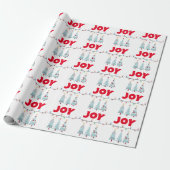 Papier Cadeau Joy Three Blue Christmas arbres éclairant (Déroulé)