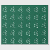 Papier Cadeau Joy to the World Green Gift Wrapping Paper  (Plat)