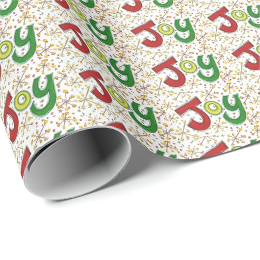 Papier Cadeau "Joy" wrapping paper (Coin rond)