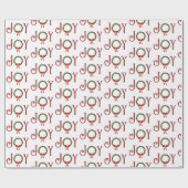 Papier Cadeau Joy Wreath Sur Blanc (Plat)
