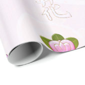 Papier Cadeau Joyau de fleurs japonaises (Coin rond)