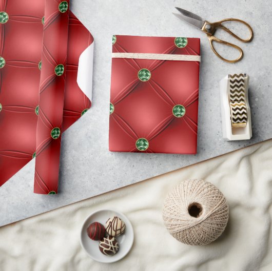 Papier Cadeau Joyaux de Bling en Satin Rouge (Artisanat)