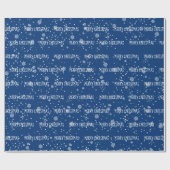 Papier Cadeau JOYE NOËL Texte Dans Les Snowflakes (Plat)