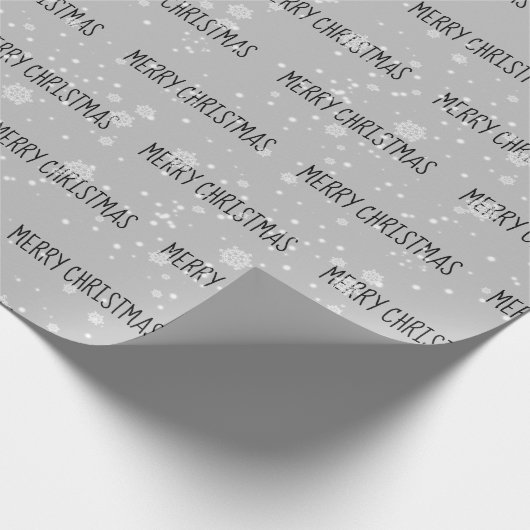 Papier Cadeau JOYE NOËL Texte Dans Les Snowflakes (Coin)